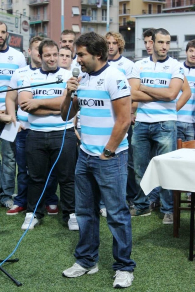 L'allenatore giocatore dell'Aircom Pro Recco Rugby, Lisandro Villagra, in una foto di Luigi Galli